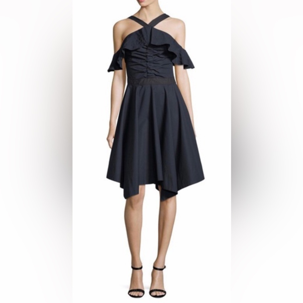 Derek Lam 10 Crosby/Women/ Cocktail Black Off-Shoulder Dress/ 4/ NWT